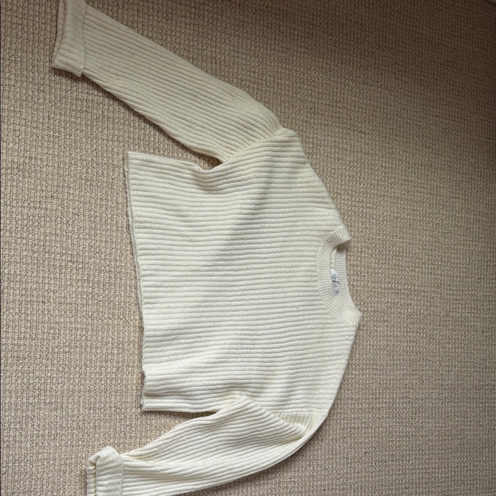Cozy Cream Ribbed Sweater from Zara